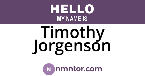 Timothy Jorgenson