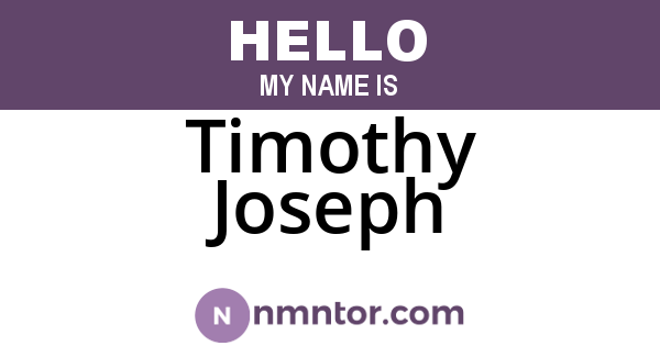 Timothy Joseph