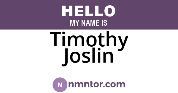Timothy Joslin