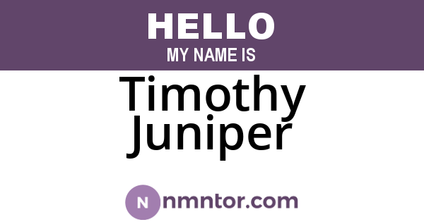 Timothy Juniper