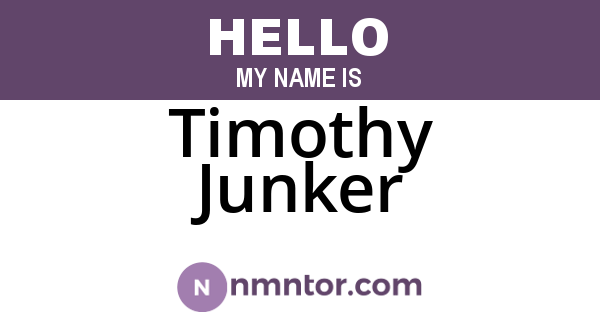 Timothy Junker