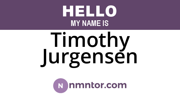 Timothy Jurgensen