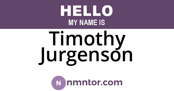 Timothy Jurgenson