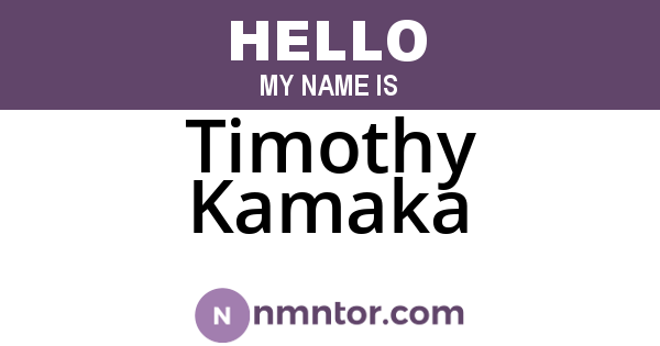 Timothy Kamaka
