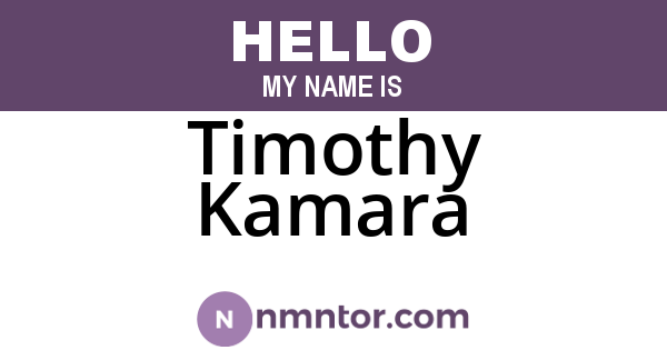 Timothy Kamara