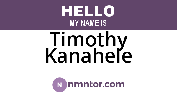 Timothy Kanahele