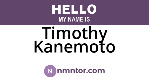 Timothy Kanemoto
