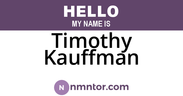 Timothy Kauffman
