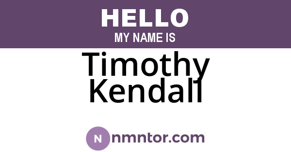 Timothy Kendall