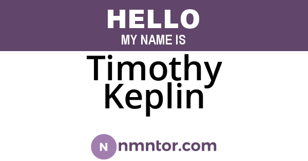 Timothy Keplin