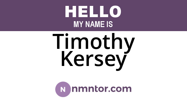 Timothy Kersey