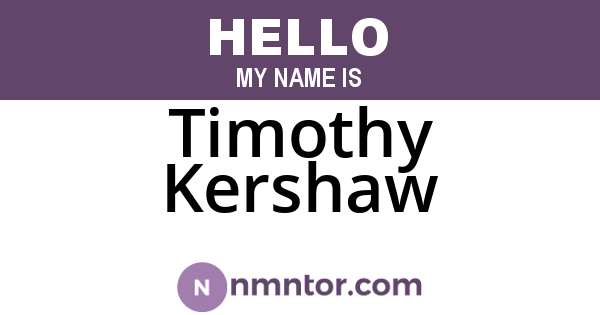 Timothy Kershaw