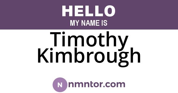 Timothy Kimbrough