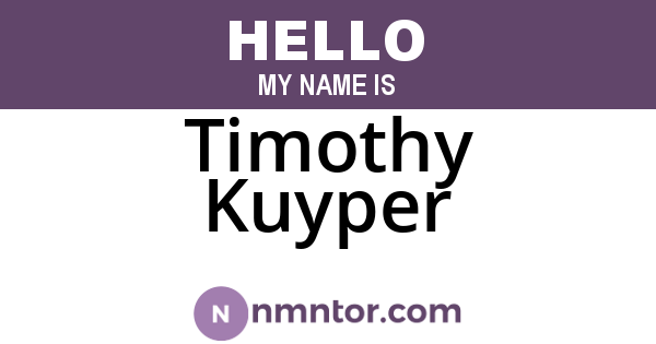 Timothy Kuyper