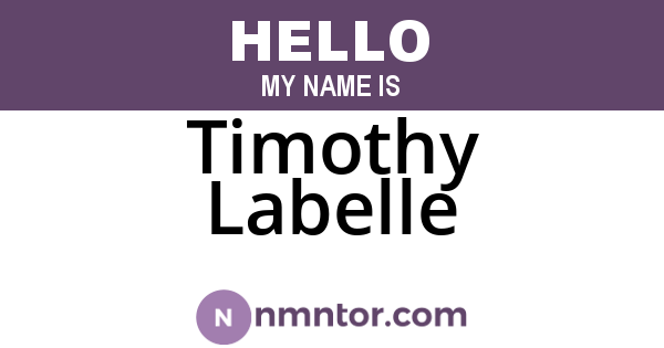 Timothy Labelle