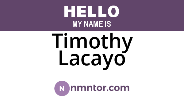 Timothy Lacayo
