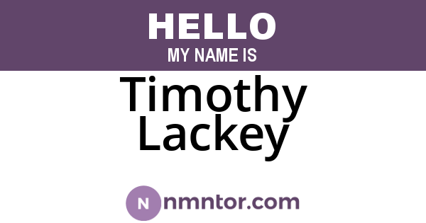 Timothy Lackey