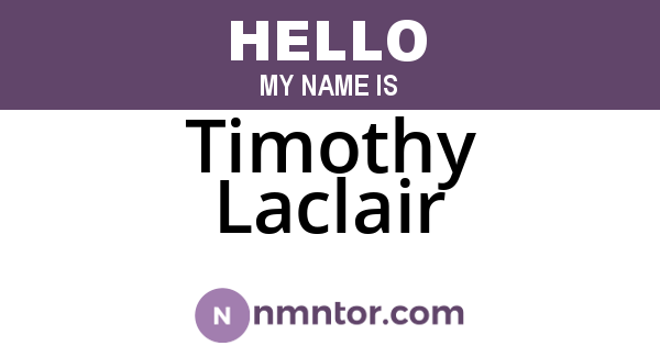 Timothy Laclair