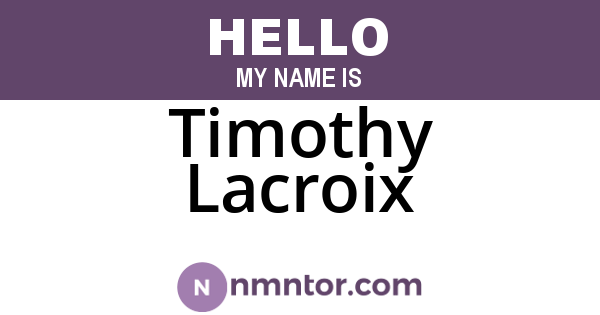 Timothy Lacroix