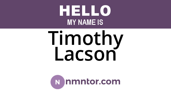 Timothy Lacson