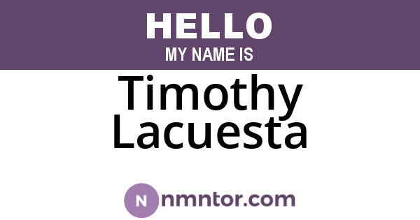 Timothy Lacuesta