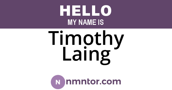 Timothy Laing