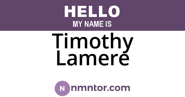 Timothy Lamere