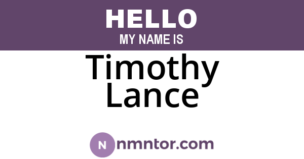 Timothy Lance