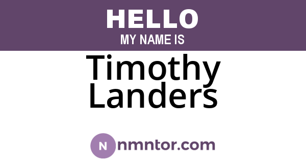 Timothy Landers