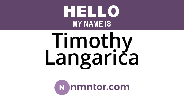 Timothy Langarica