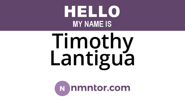Timothy Lantigua