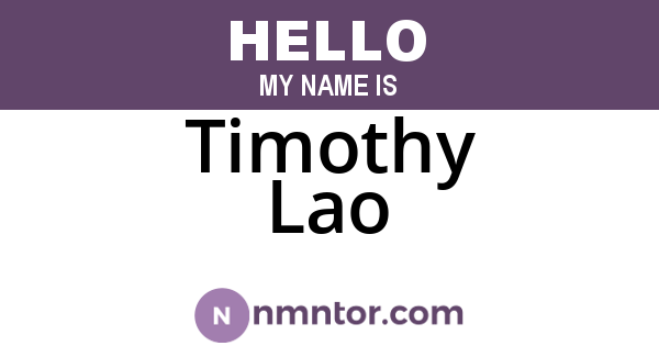 Timothy Lao