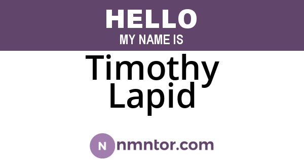 Timothy Lapid