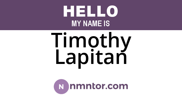 Timothy Lapitan