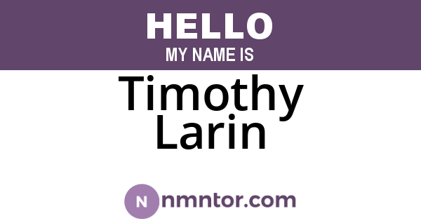 Timothy Larin