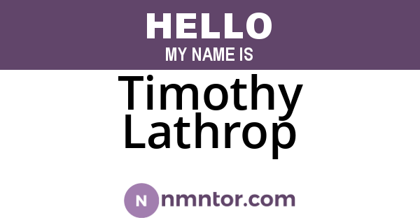 Timothy Lathrop