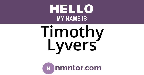 Timothy Lyvers
