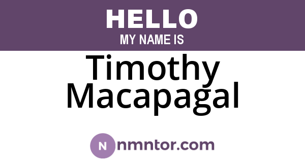 Timothy Macapagal