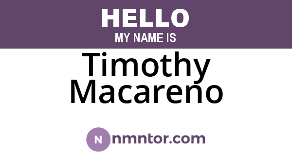 Timothy Macareno