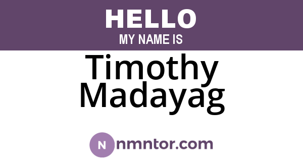 Timothy Madayag