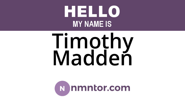 Timothy Madden
