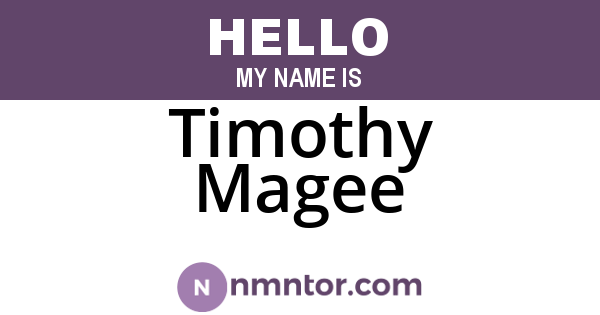 Timothy Magee