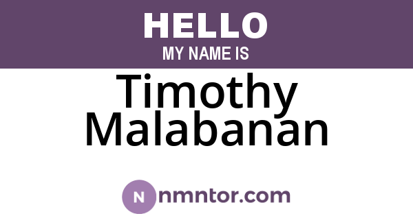 Timothy Malabanan