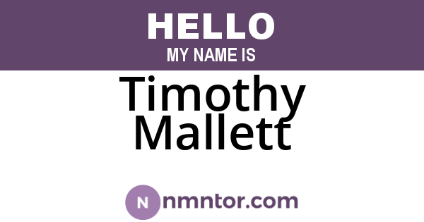 Timothy Mallett