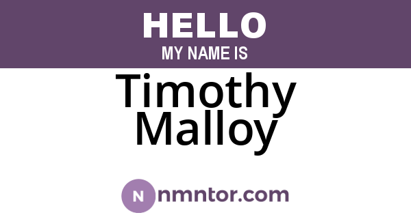 Timothy Malloy