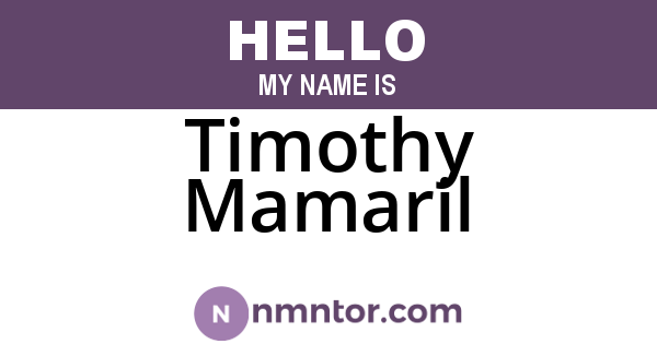 Timothy Mamaril