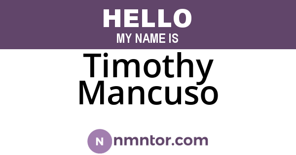 Timothy Mancuso