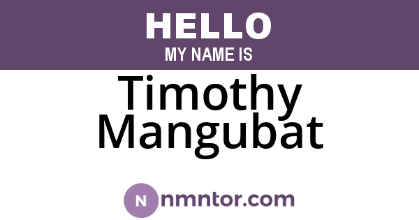 Timothy Mangubat