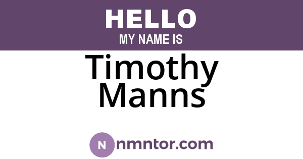 Timothy Manns