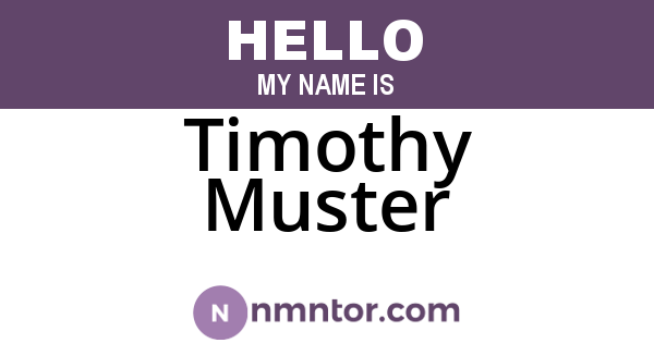 Timothy Muster